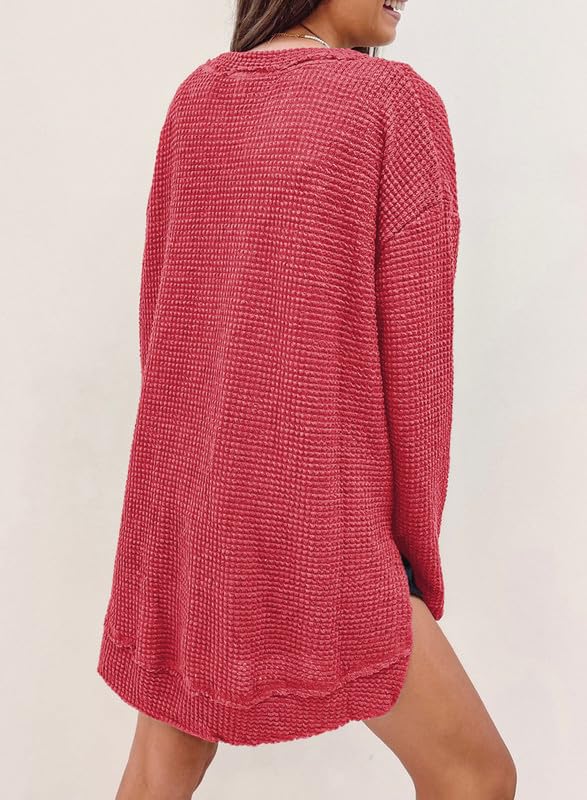Women's Oversized Waffle Knit Top (Buy 2 Free Shipping)