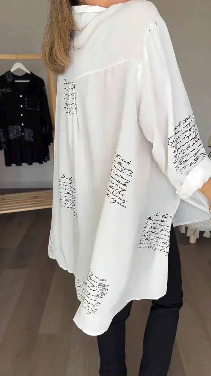 New Letter Print Fashion Lapel Shirt (Buy 2 Free Shipping)
