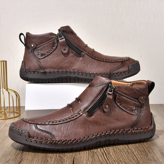 Comfortable Flat-Soled Handmade Leather Casual Shoes