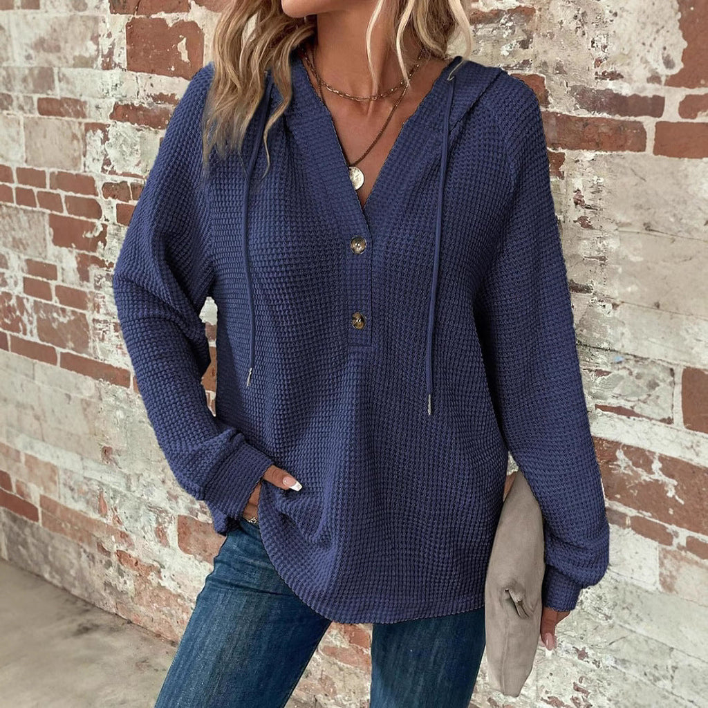 V-neck Long Sleeve Pullover Leisure Sports Sweater