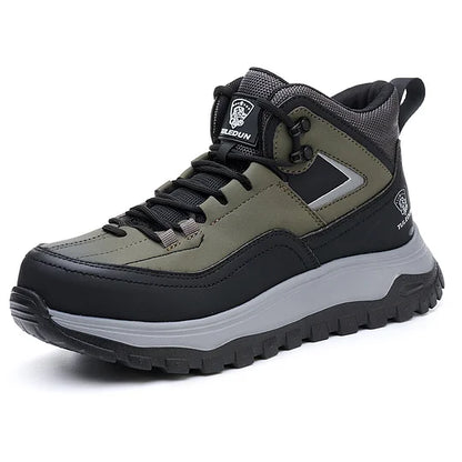 Men's Orthopedic Protective Hiking/Work Boots - Waterproof, Slip-resistant, Impact-resistant, Puncture-resistant - Wide toe box, Arch Support, Ankle Support