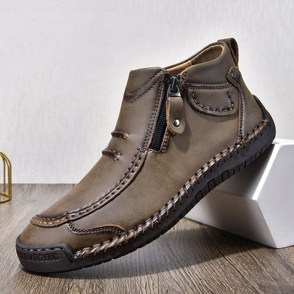 Comfortable Flat-Soled Handmade Leather Casual Shoes