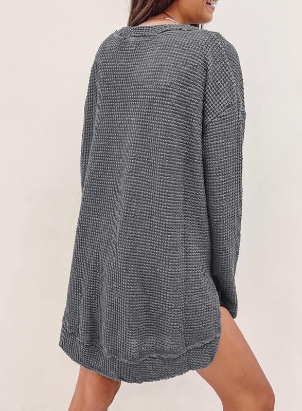 Women's Oversized Waffle Knit Top (Buy 2 Free Shipping)