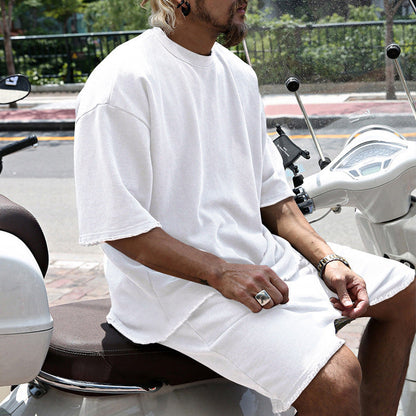 Men's Casual Solid Color Two-Piece Shorts Set