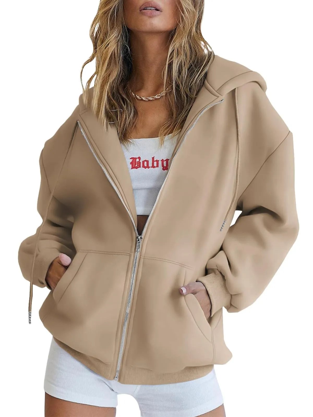 Winter Womens Zip Up Hoodies Oversized Sweatshirts(Buy 2 Free Shipping)