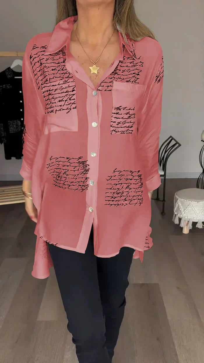 New Letter Print Fashion Lapel Shirt (Buy 2 Free Shipping)