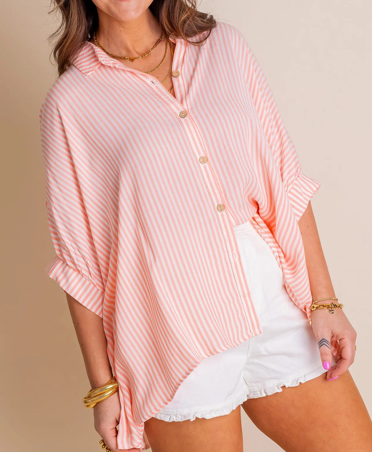 Black Friday Deals - Women's Oversized Striped Button-down Shirt (Buy 2 Free Shipping)