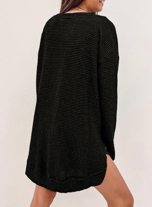 Women's Oversized Waffle Knit Top (Buy 2 Free Shipping)