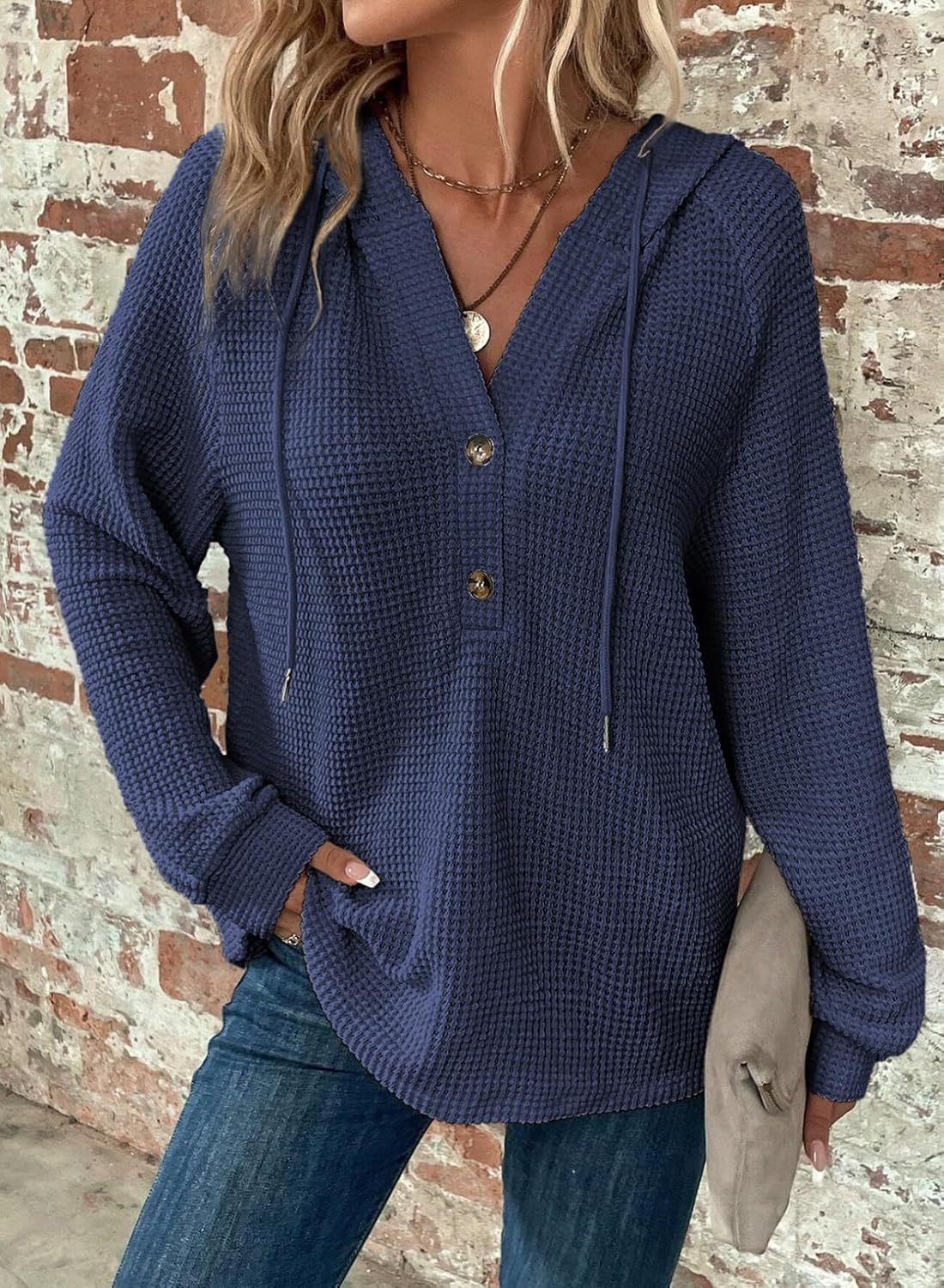 V-neck Long Sleeve Pullover Leisure Sports Sweater