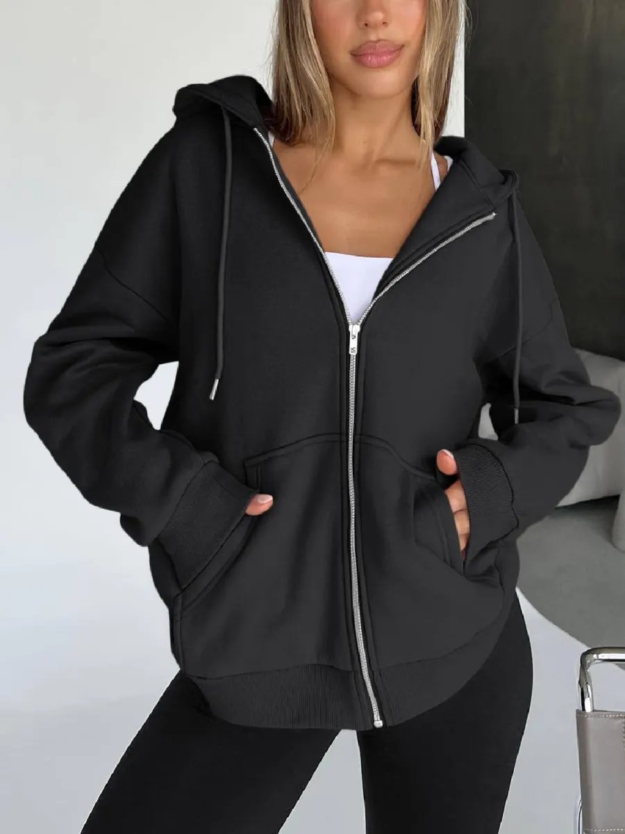 Winter Womens Zip Up Hoodies Oversized Sweatshirts(Buy 2 Free Shipping)