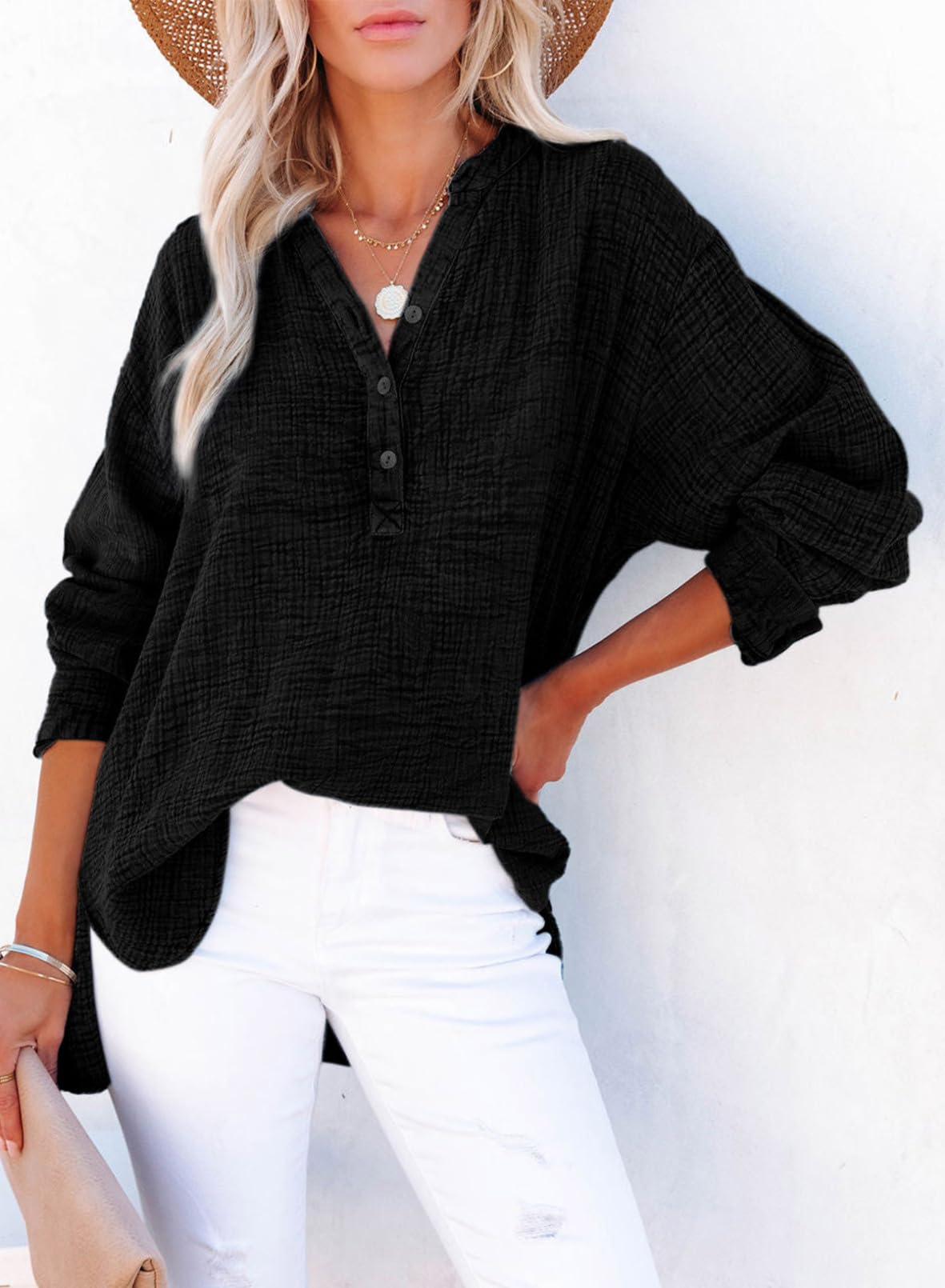 Women's Basic V-Neck Pullover Shirt T-Shirt (Buy 2 Free Shipping)