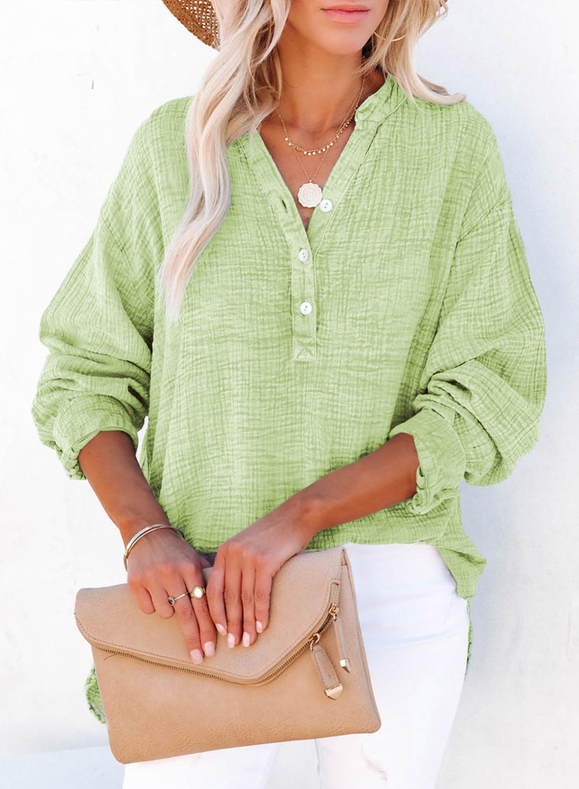 Women's Basic V-Neck Pullover Shirt T-Shirt (Buy 2 Free Shipping)