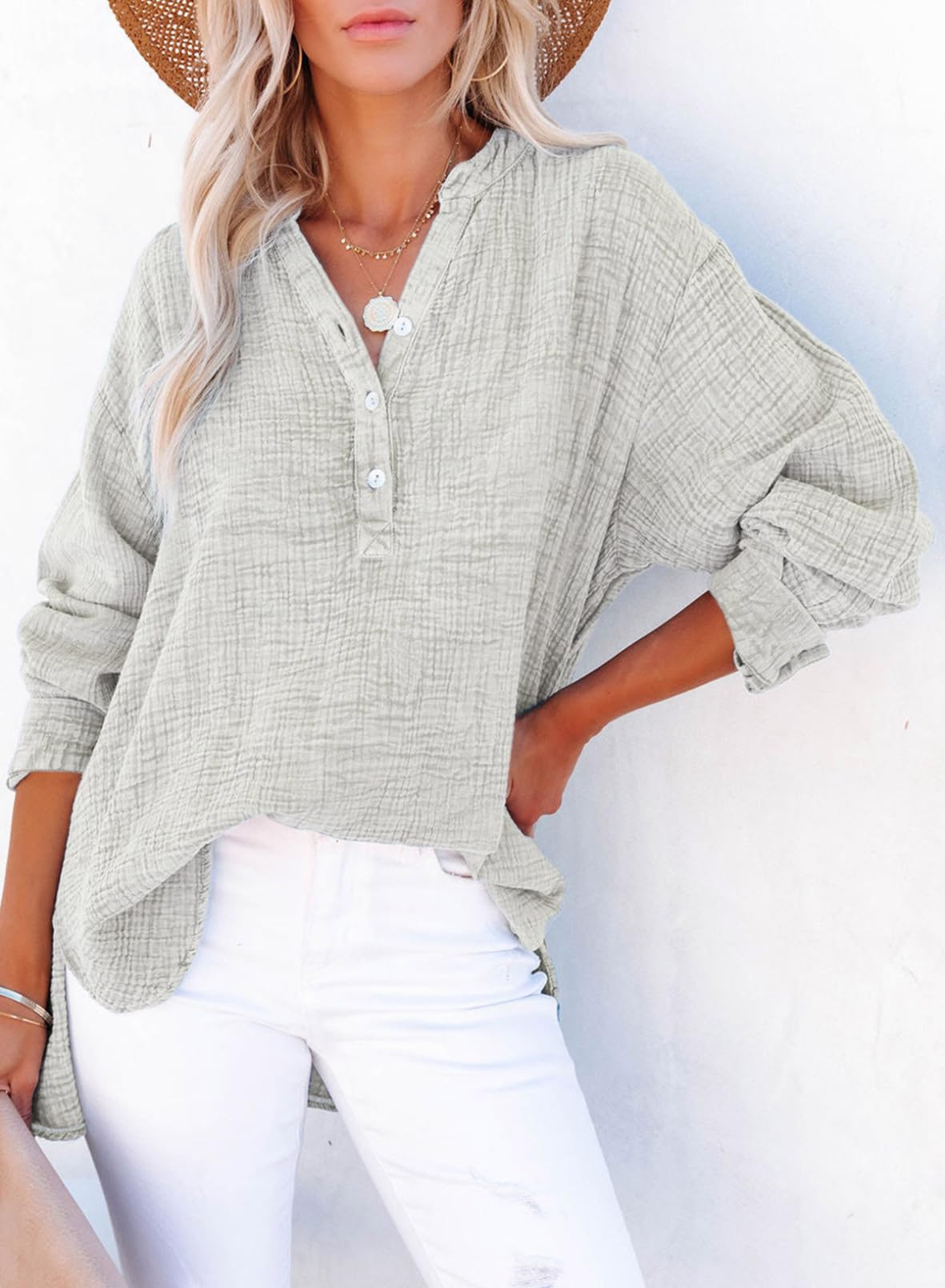 Women's Basic V-Neck Pullover Shirt T-Shirt (Buy 2 Free Shipping)