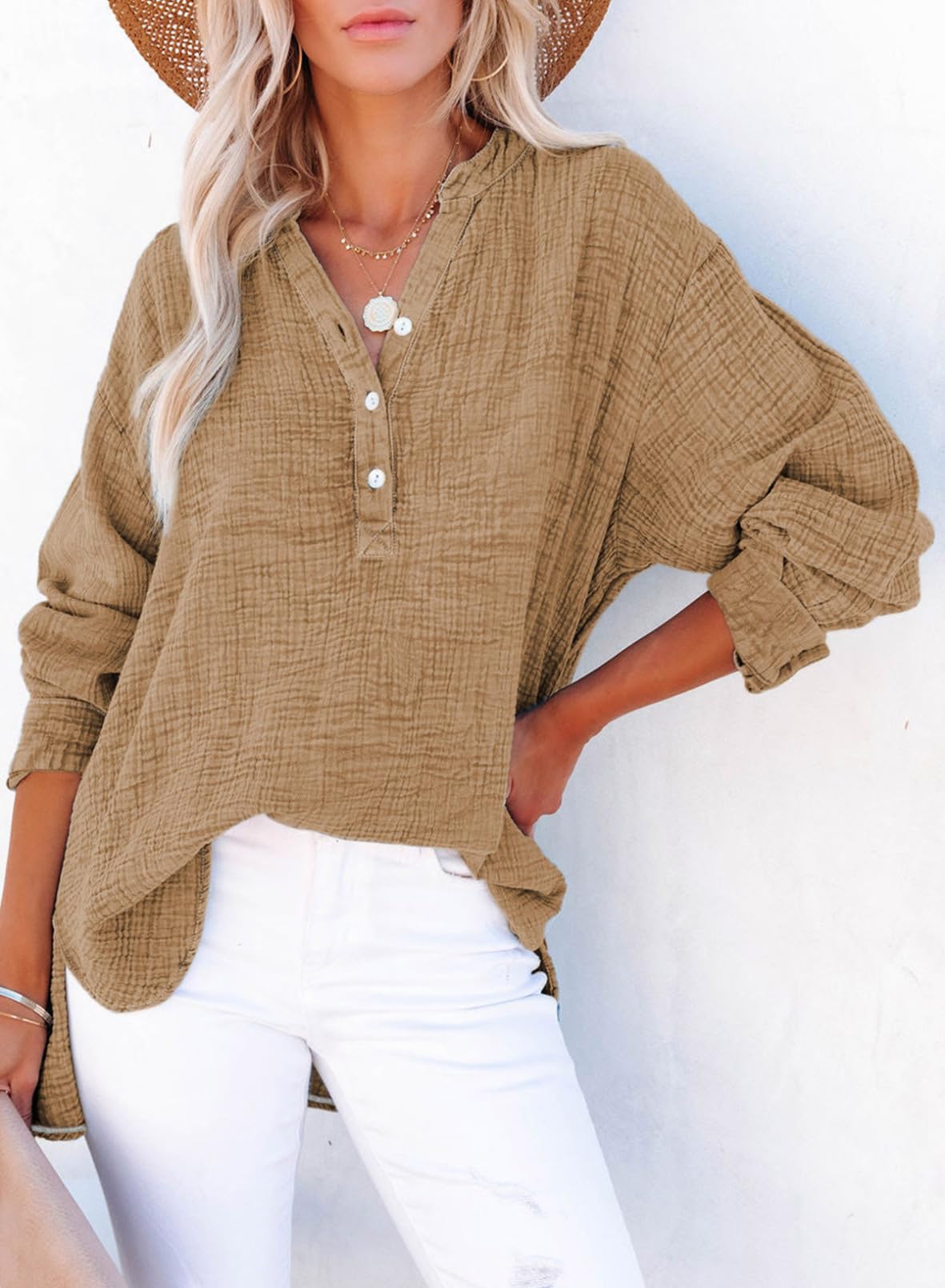 Women's Basic V-Neck Pullover Shirt T-Shirt (Buy 2 Free Shipping)
