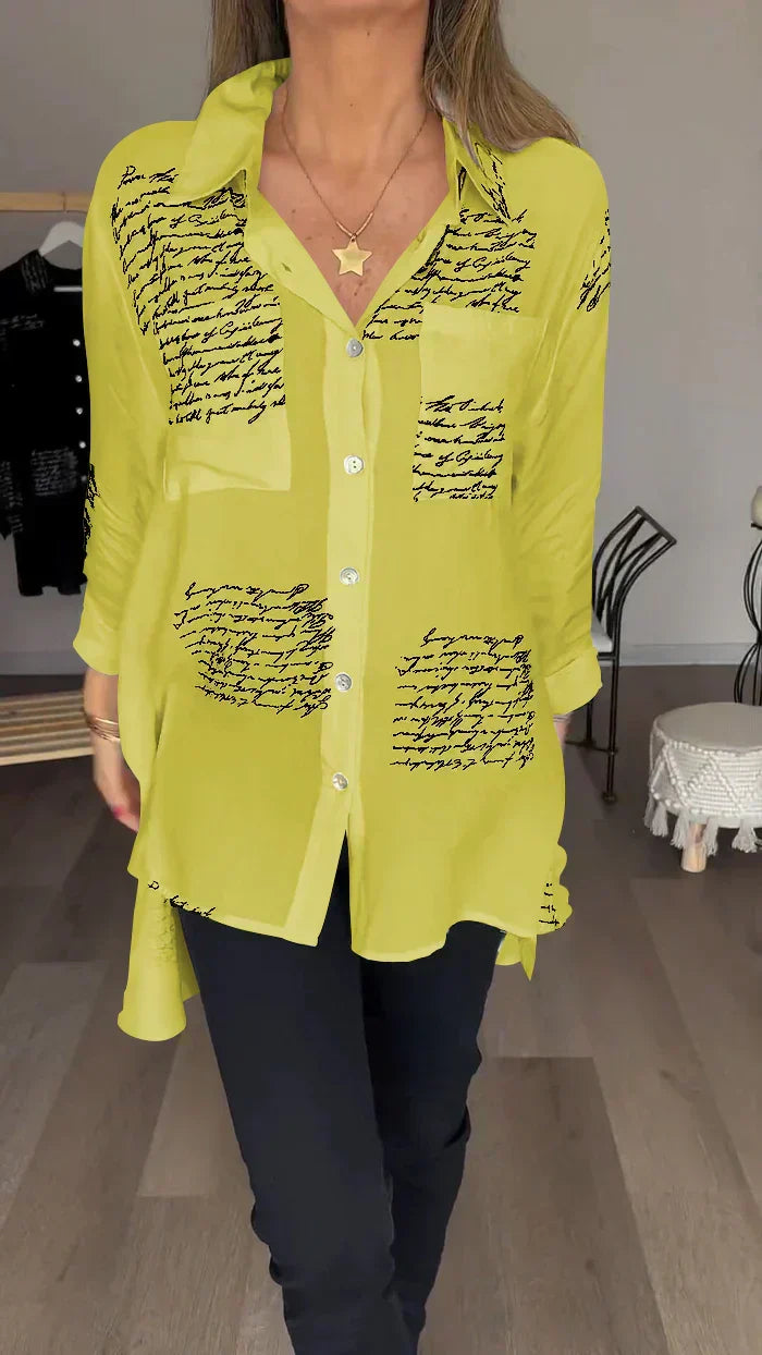 New Letter Print Fashion Lapel Shirt (Buy 2 Free Shipping)