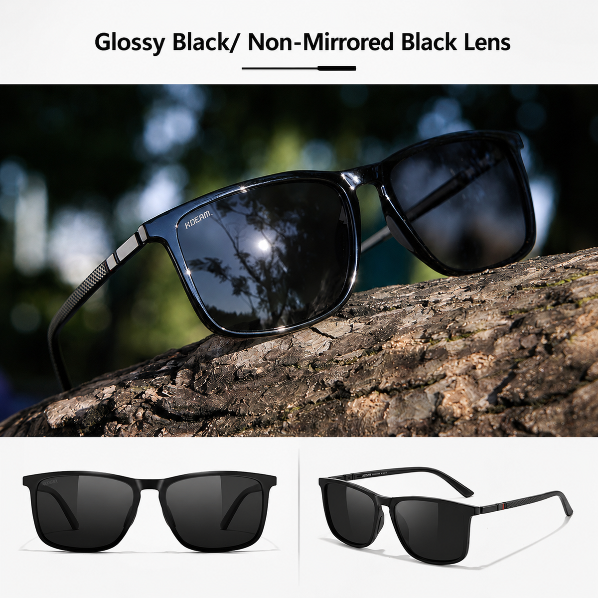 Polarized Square Sunglasses – Driving, Night Vision & UV Protection