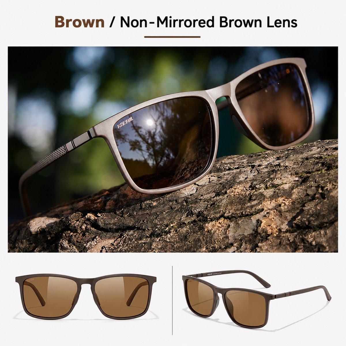 Polarized Square Sunglasses – Driving, Night Vision & UV Protection