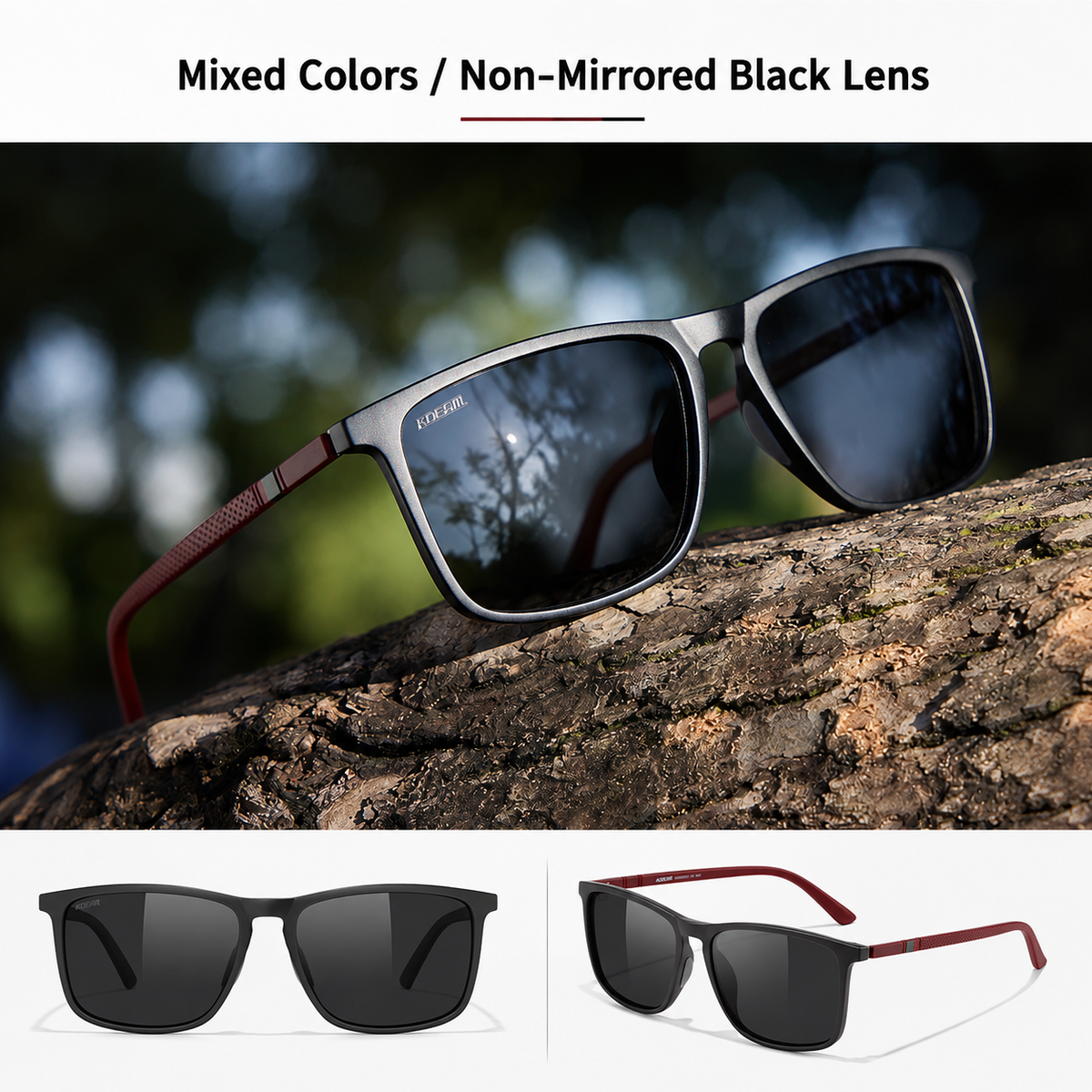 Polarized Square Sunglasses – Driving, Night Vision & UV Protection