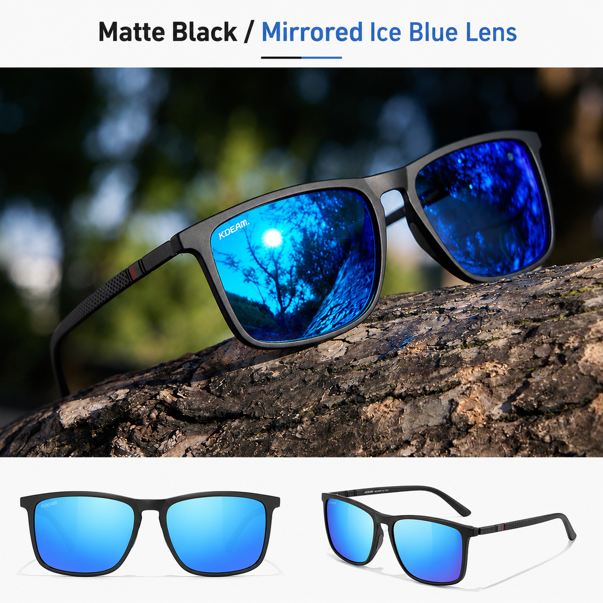 Polarized Square Sunglasses – Driving, Night Vision & UV Protection