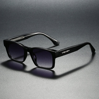 Colorblock Square Frame Polarized Retro Sunglasses