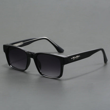 Colorblock Square Frame Polarized Retro Sunglasses
