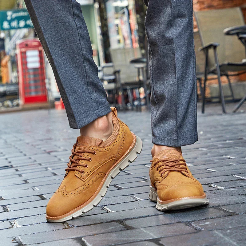 Men's Orthopedic Casual Ultra Comfortable Lightweight Genuine Vegan Leather Shoes