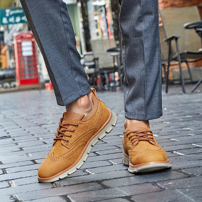Men's Orthopedic Casual Ultra Comfortable Lightweight Genuine Vegan Leather Shoes