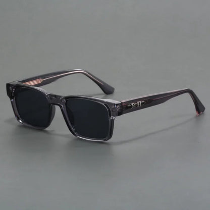 Colorblock Square Frame Polarized Retro Sunglasses
