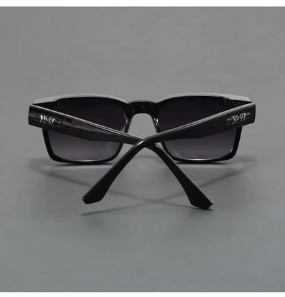 Colorblock Square Frame Polarized Retro Sunglasses