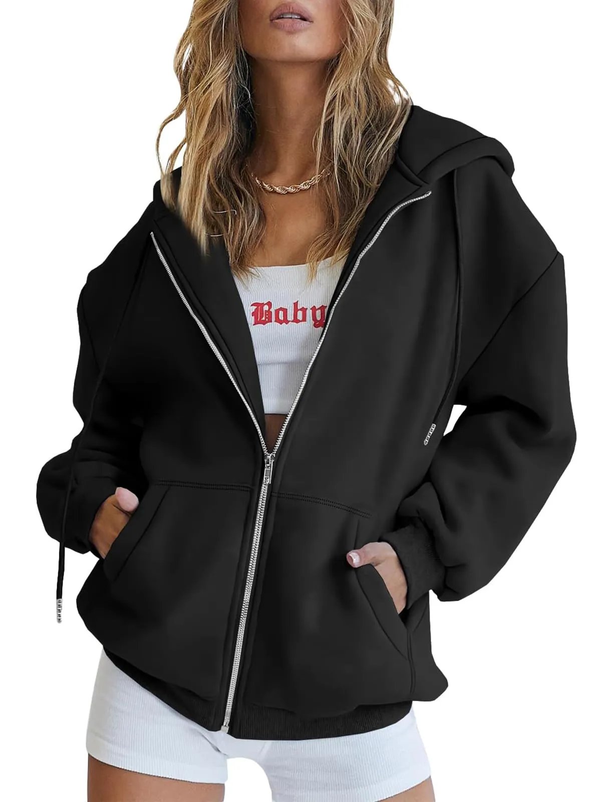 Winter Womens Zip Up Hoodies Oversized Sweatshirts(Buy 2 Free Shipping)