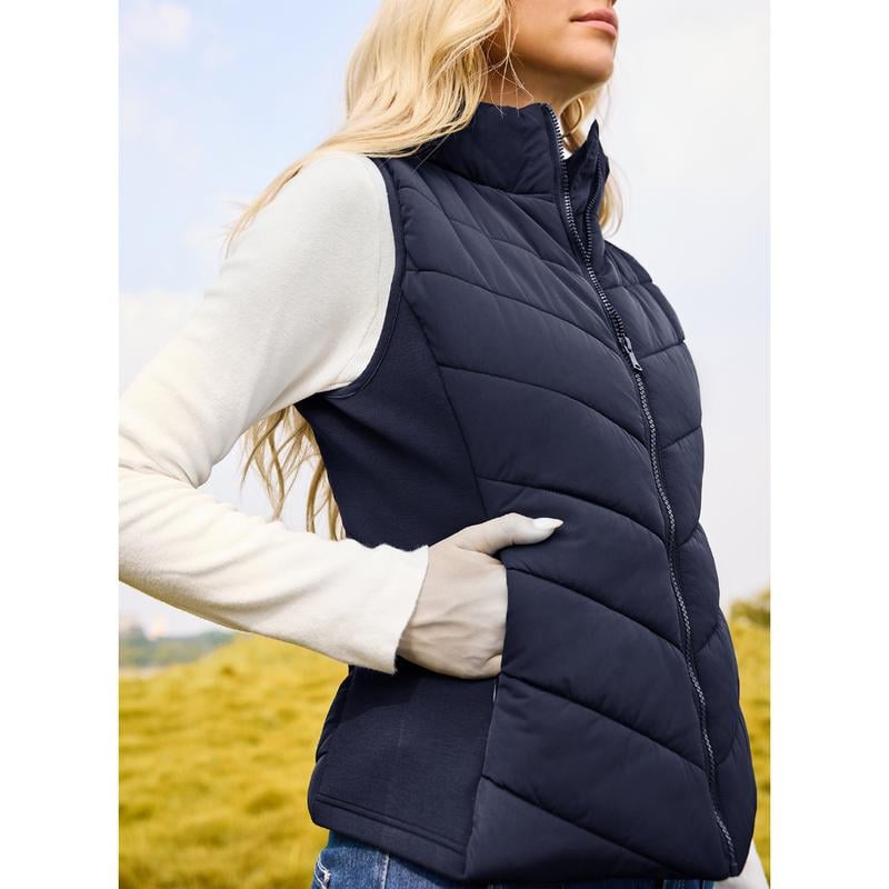Puffer Vest Women Sleeveless Zip Up Outerwear