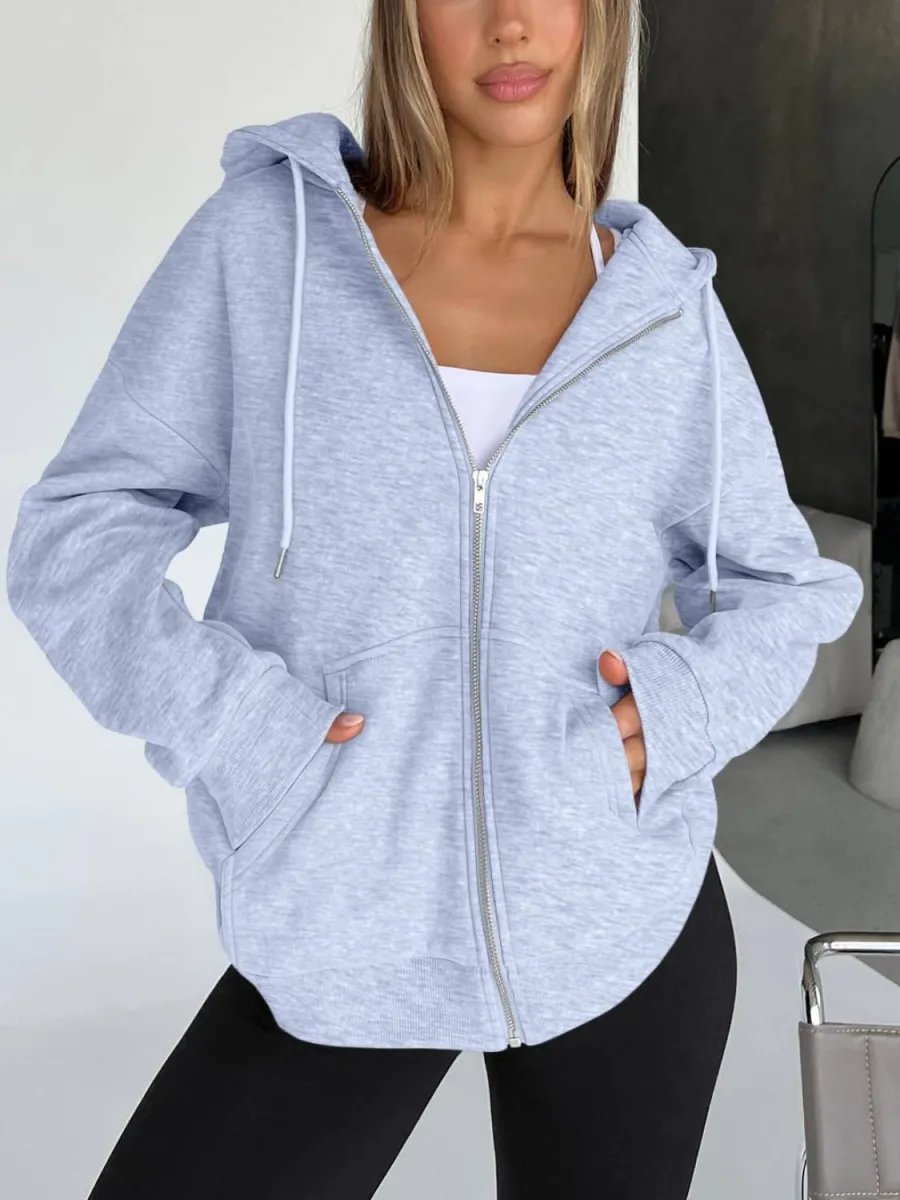 Winter Womens Zip Up Hoodies Oversized Sweatshirts(Buy 2 Free Shipping)