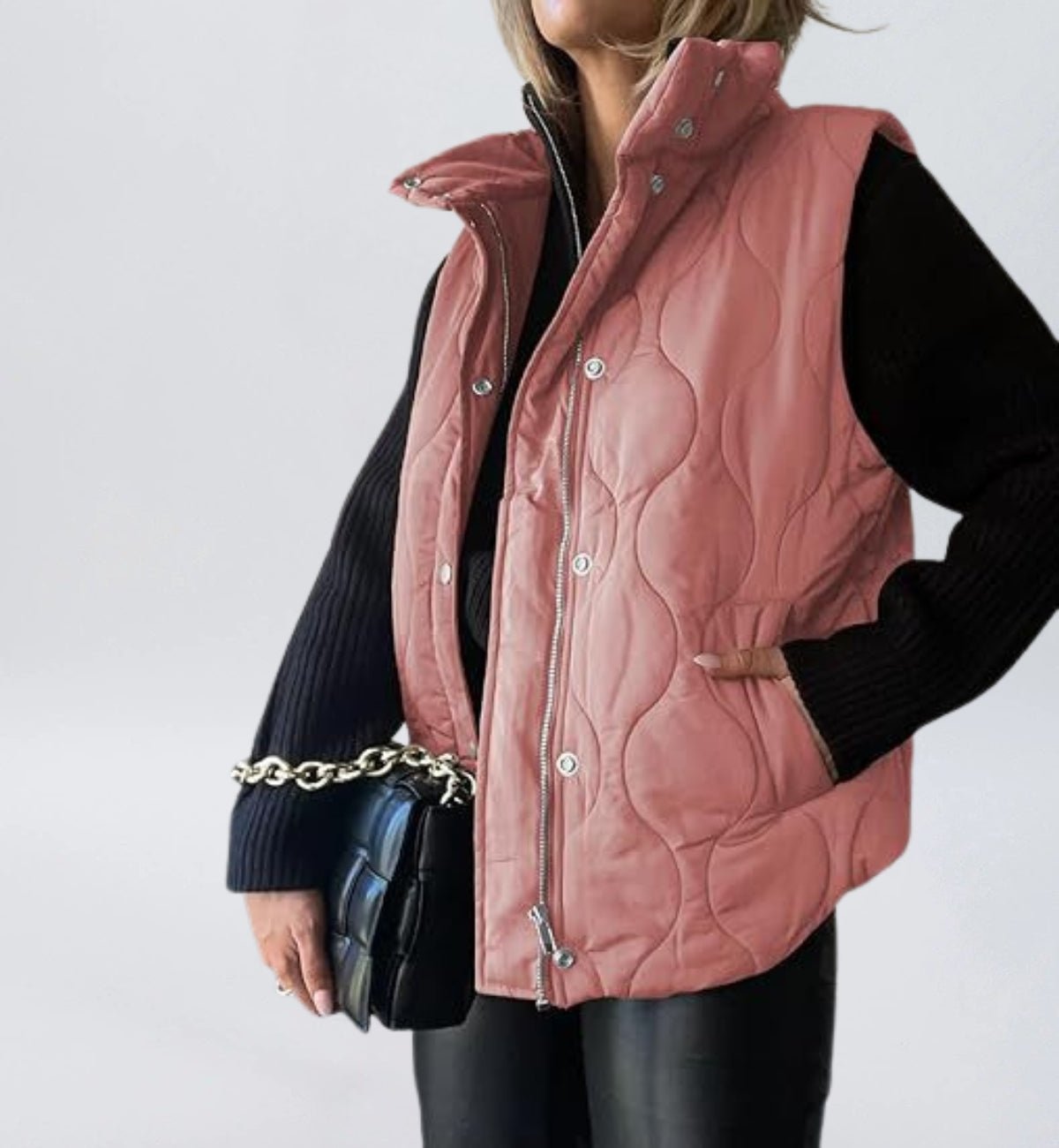 Women Cropped Puffer Vest Stand Collar Sleeveless Lightweight Quilted Vest